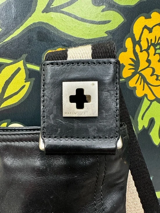 Bally Switzerland Black Leather Crossbody – Heritage Web Strap - Picture 11 of 11